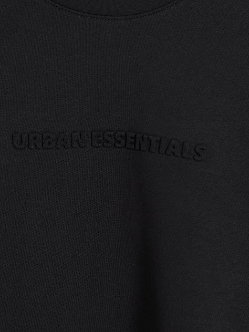 Siyah Bisiklet Yaka Baskılı Erkek Sweatshirt-1