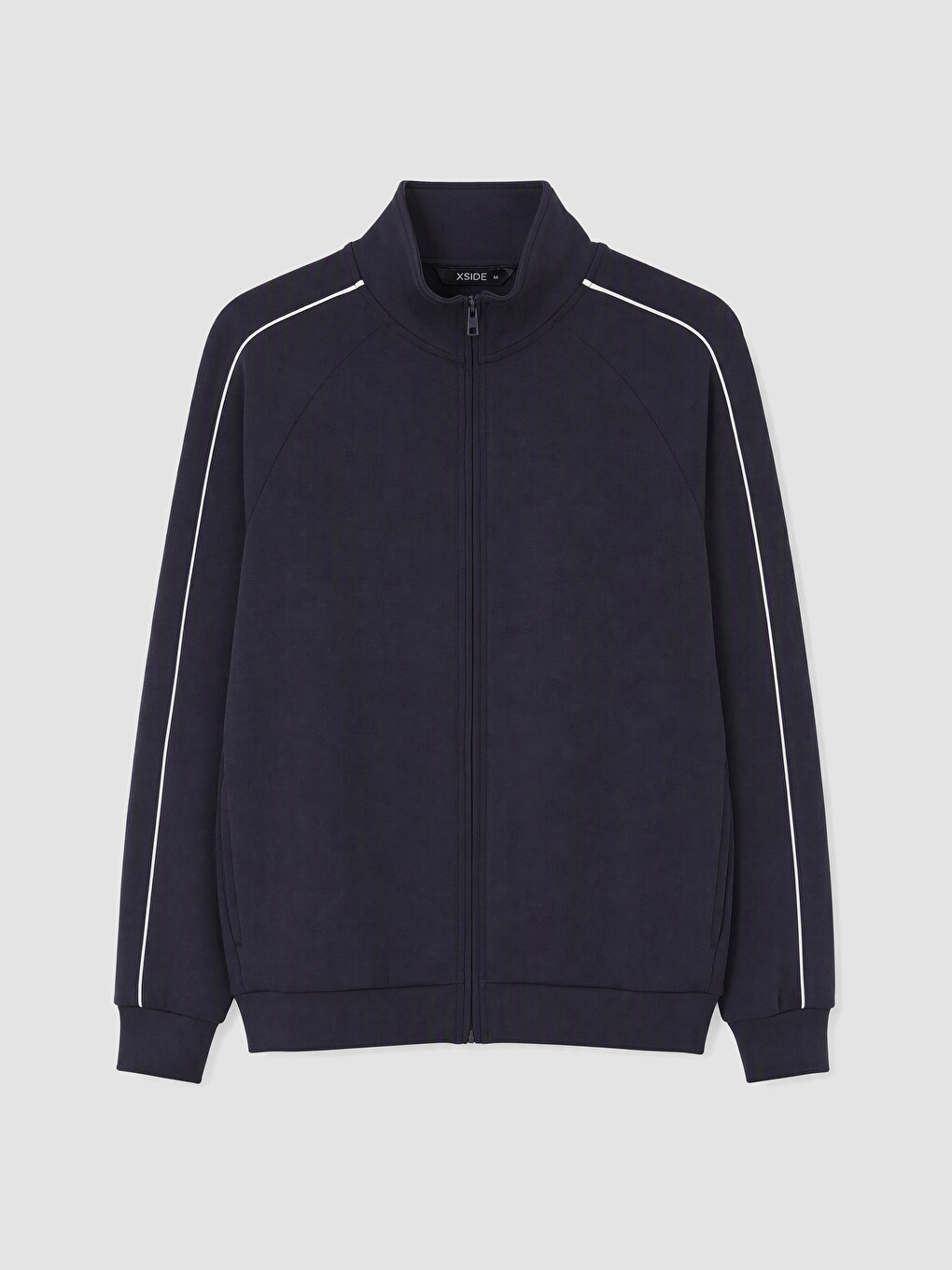 Antrasit Dik Yaka Erkek Fermuarlı Sweatshirt