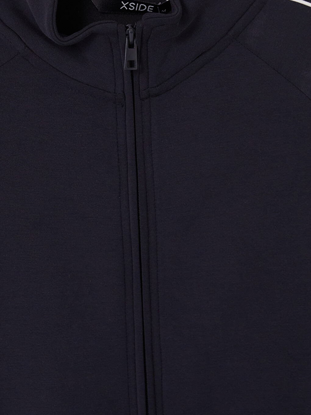 Antrasit Dik Yaka Erkek Fermuarlı Sweatshirt-1