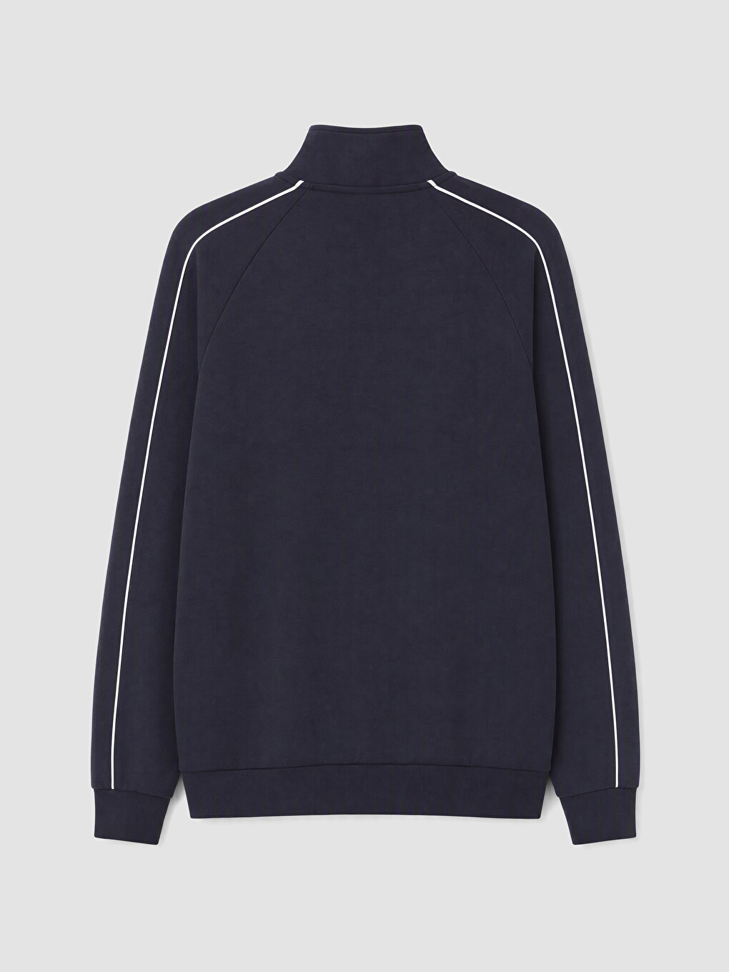 Antrasit Dik Yaka Erkek Fermuarlı Sweatshirt-2