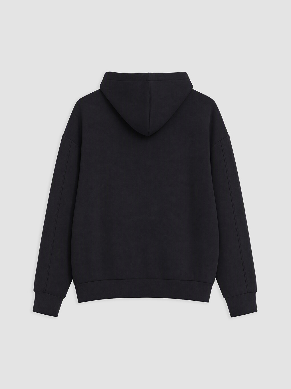 Siyah Nakışlı Erkek Hoodie-5