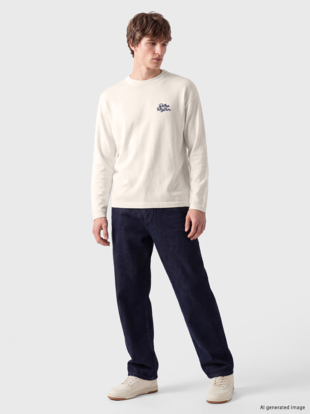 Crew Neck Embroidered Men's Sweater-1