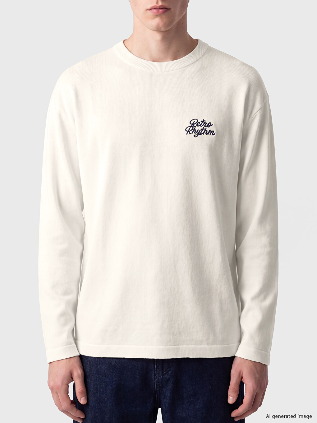 Crew Neck Embroidered Men's Sweater-2