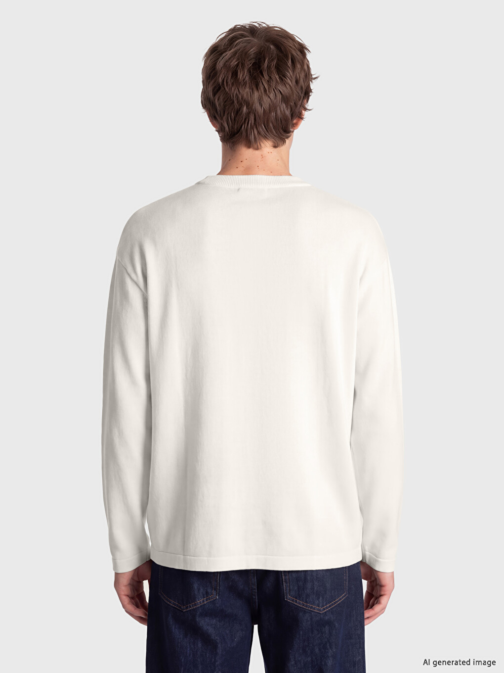Crew Neck Embroidered Men's Sweater-3