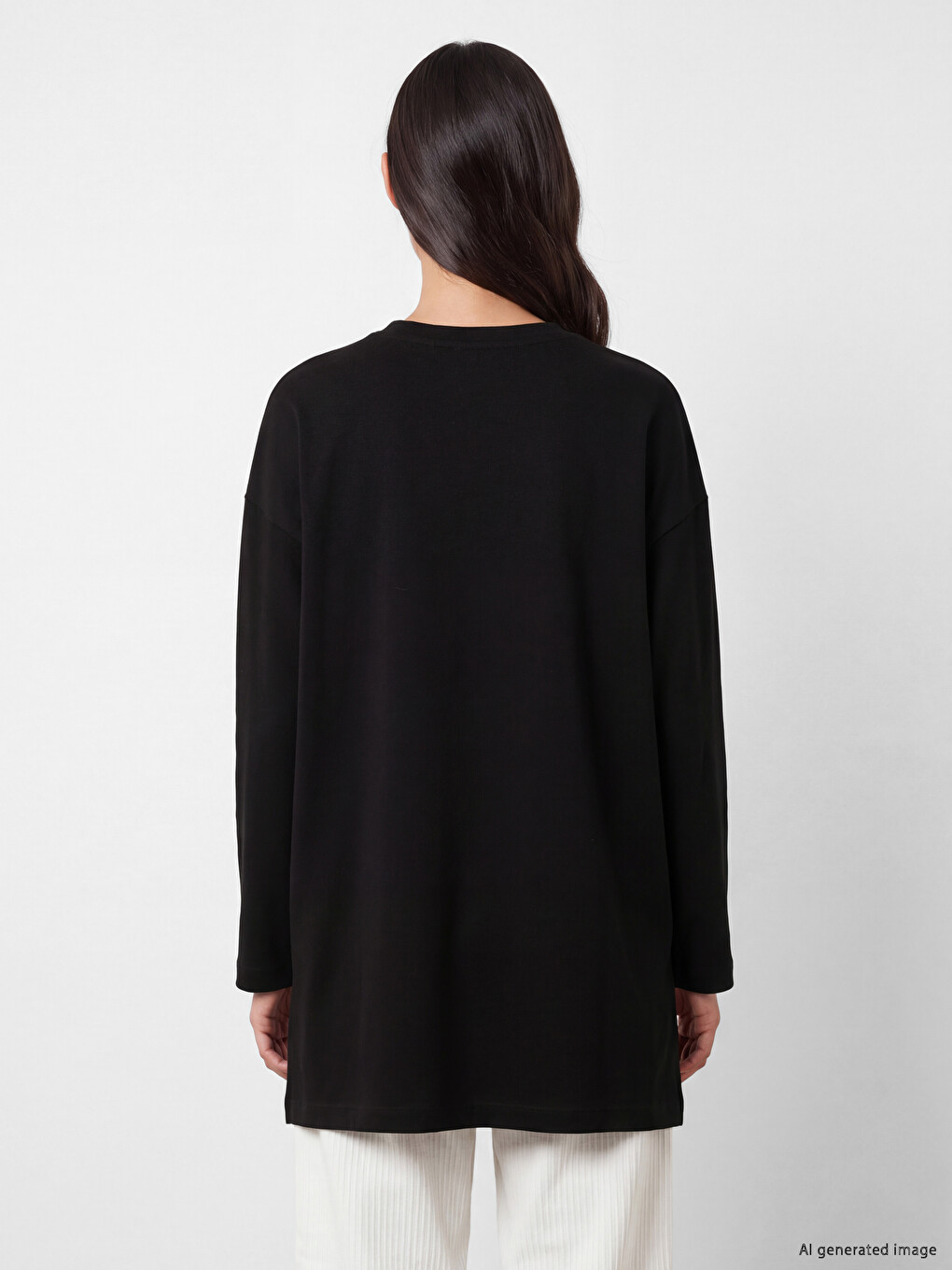 Bead Embellished Oversize Women's Sweatshirt Tunic-3