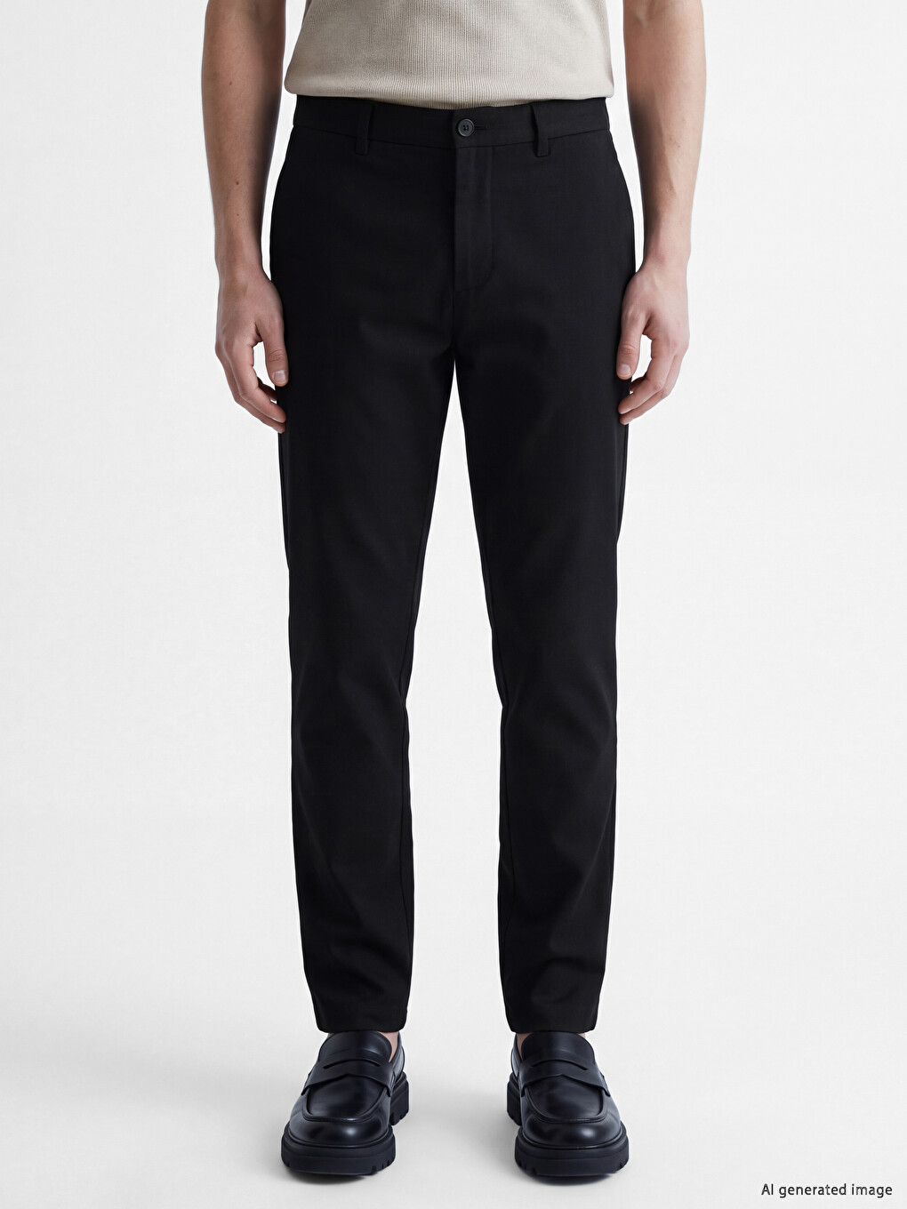 Siyah Regular Fit Erkek Pantolon-1