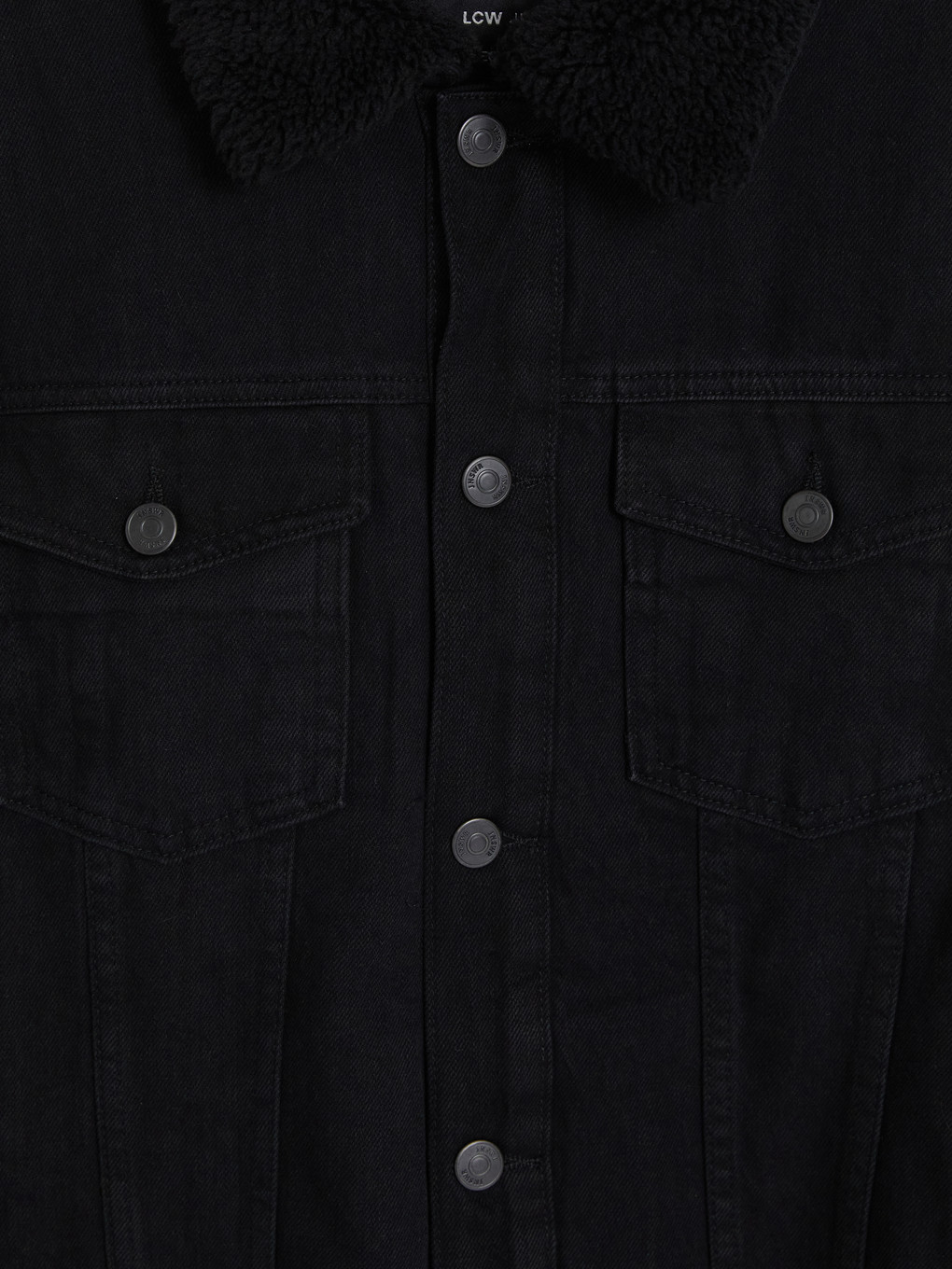 Palton Din Denim Negru Bărbat-1