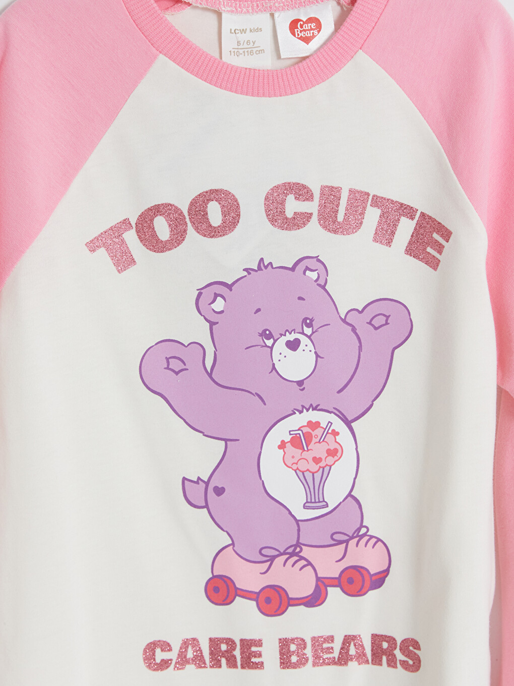 Ekru Care Bears Baskılı Kız Çocuk Tişört-2