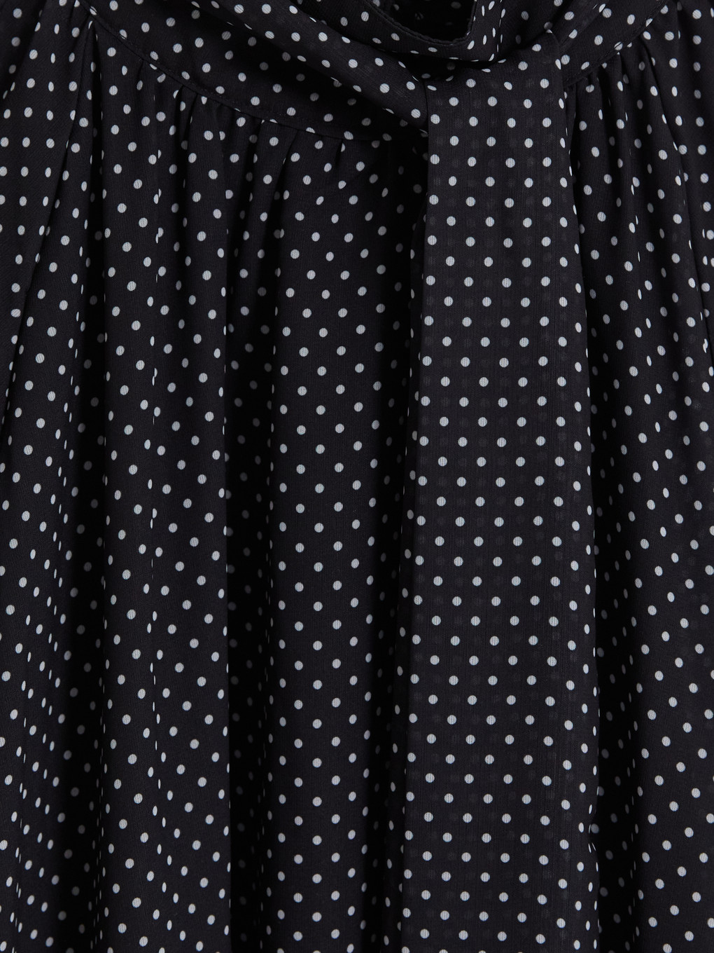 Plus Size Tie Neck Polka Dot Dress-5