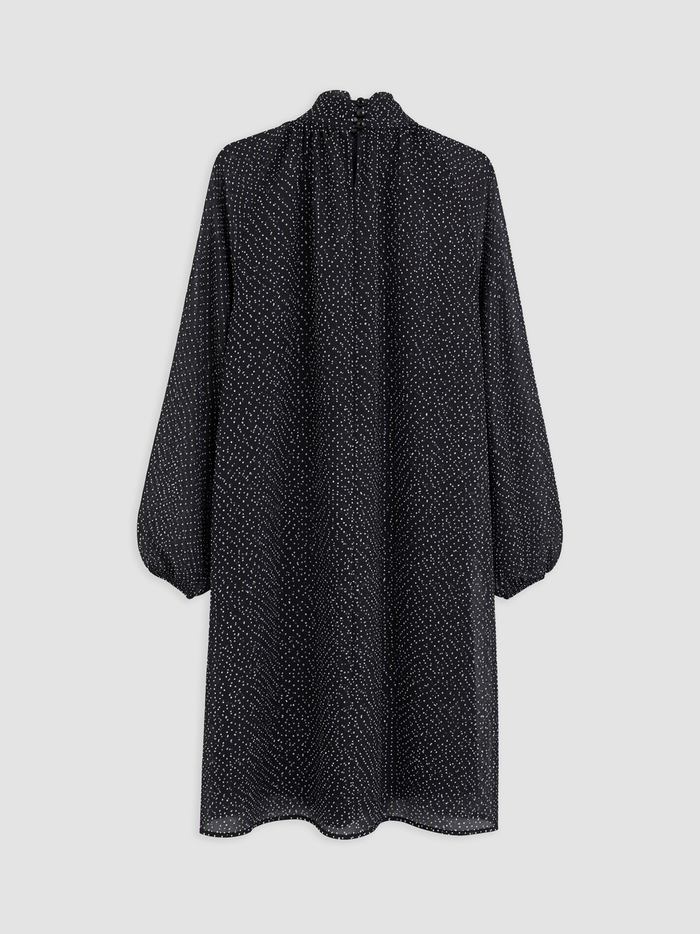Plus Size Tie Neck Polka Dot Dress-6