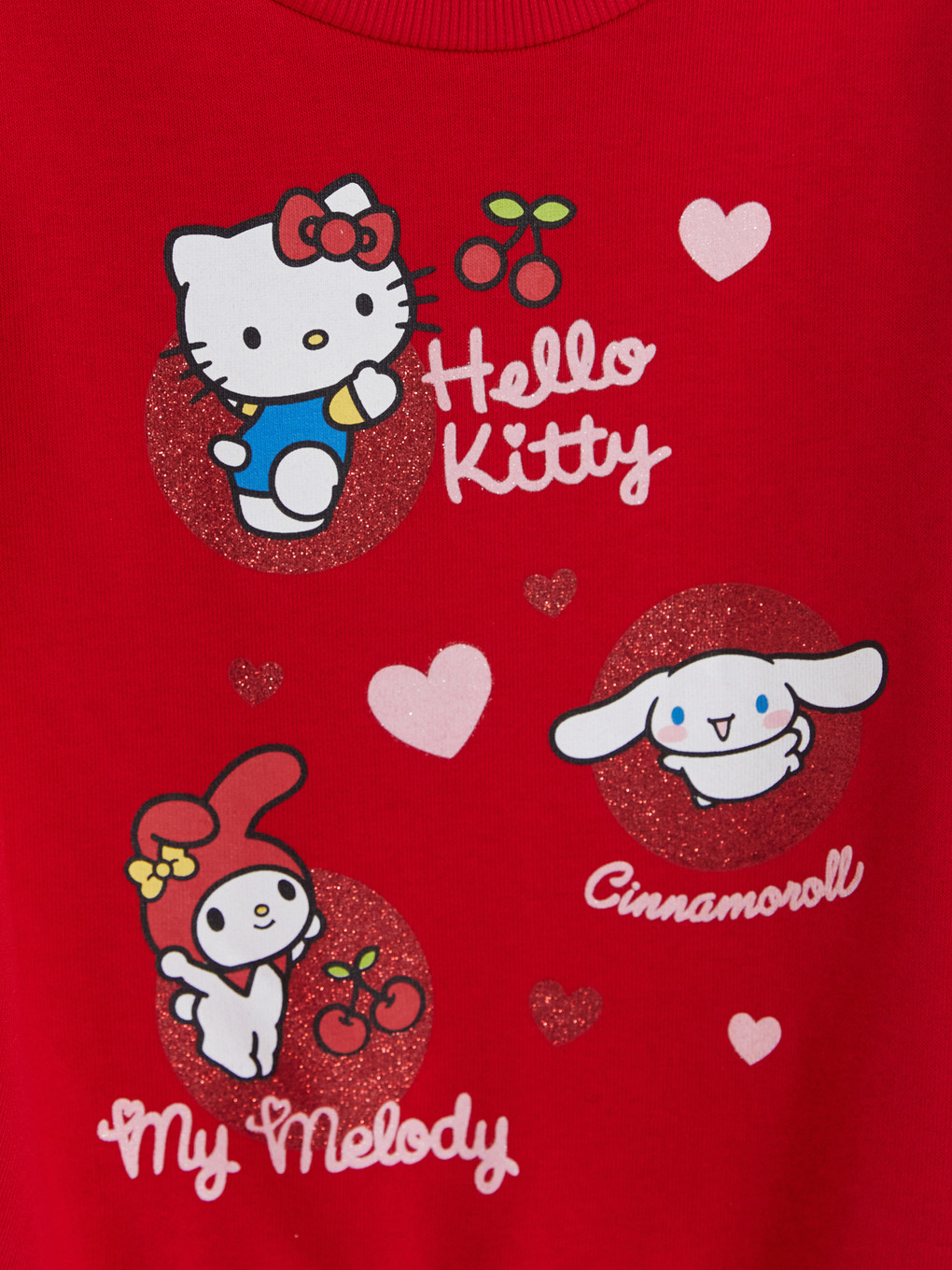 Kırmızı Hello Kitty Baskılı Sweatshirt-2