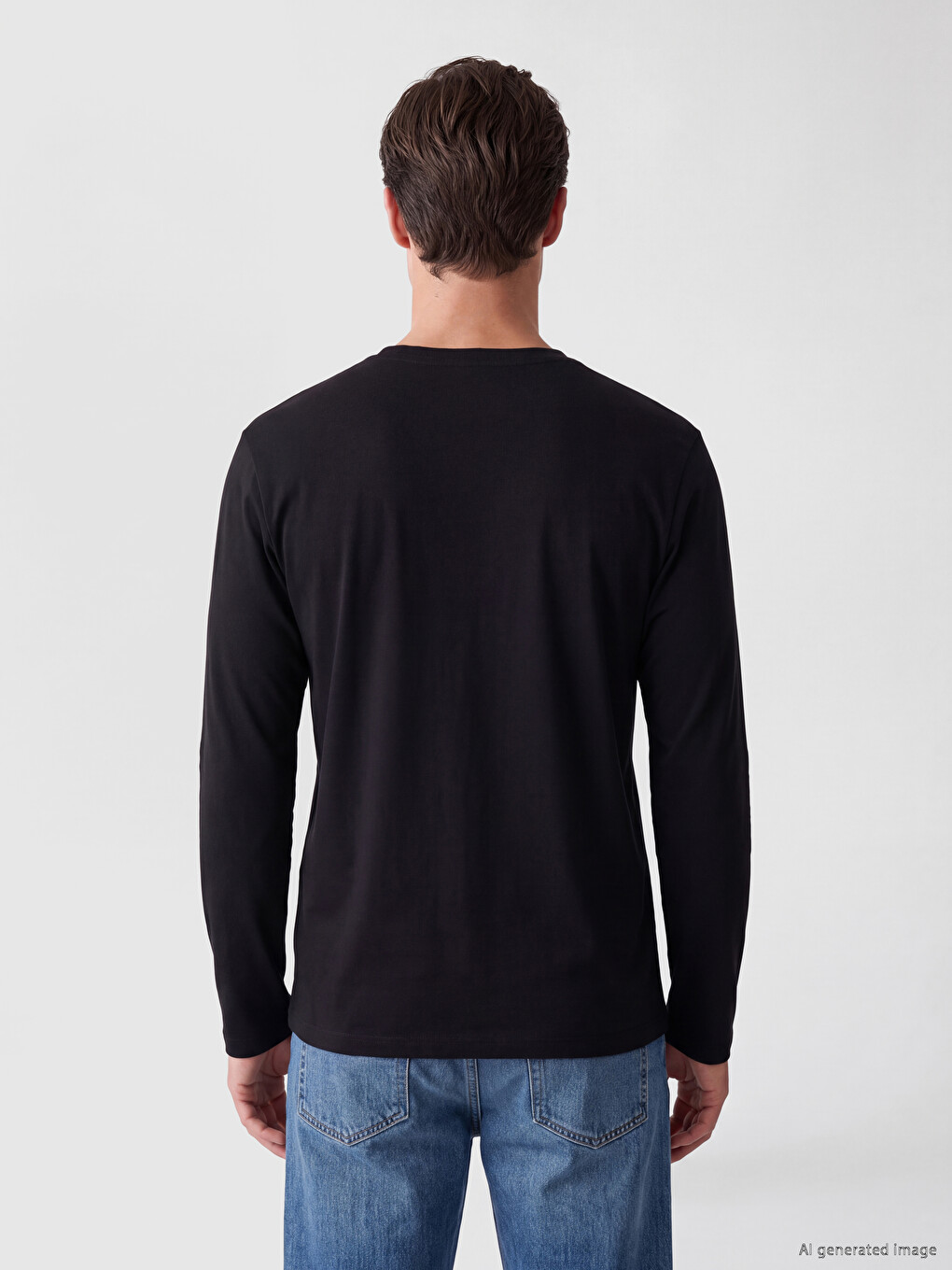 Crew Neck Long Sleeve Men's T-shirt-3