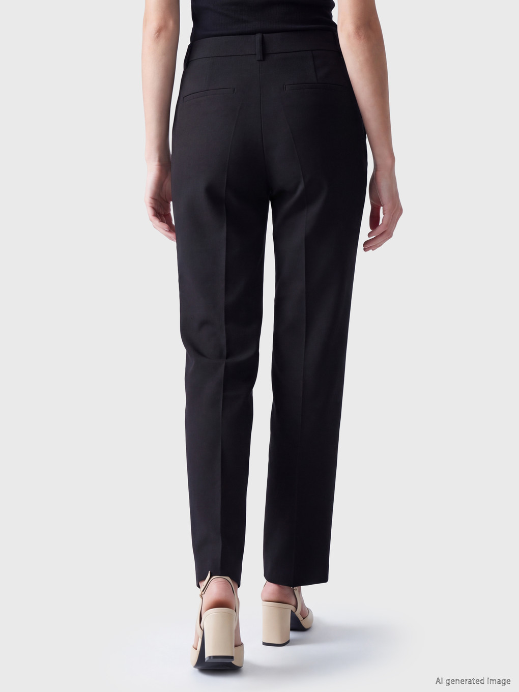 Siyah Dar Fit Kadın Pantolon-3