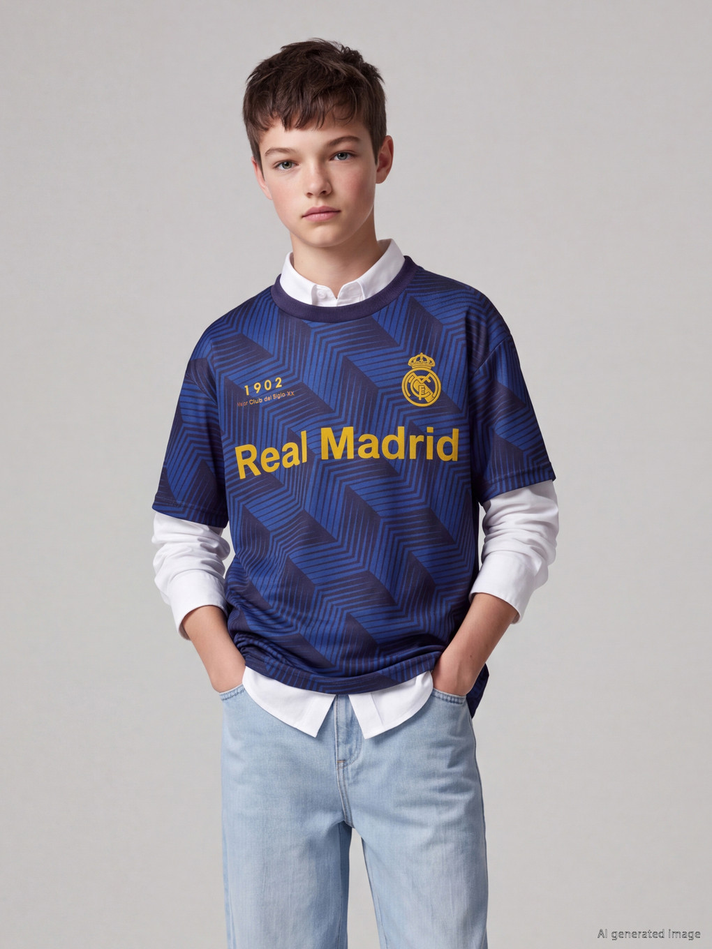 Lacivert Real Madrid Erkek Çocuk Tişört