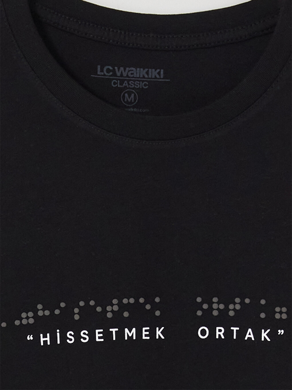 Siyah Bisiklet Yaka Erkek Tişört-2