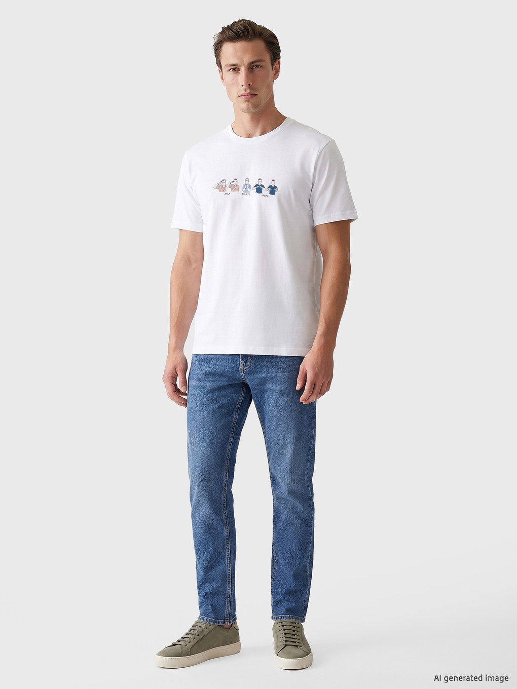 Crew Neck Printed Men's T-shirt-1