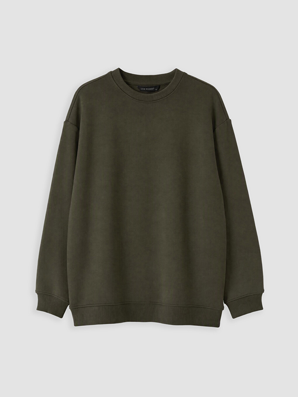 Haki Bisiklet Yaka Kadın Sweatshirt Tunik
