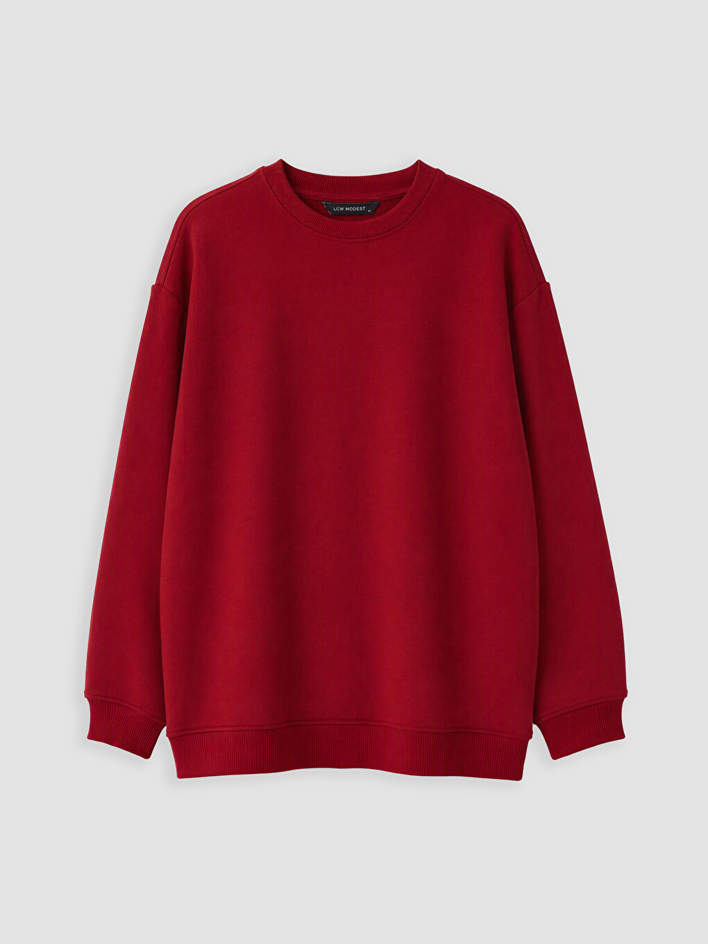 Bordo Bisiklet Yaka Kadın Sweatshirt Tunik