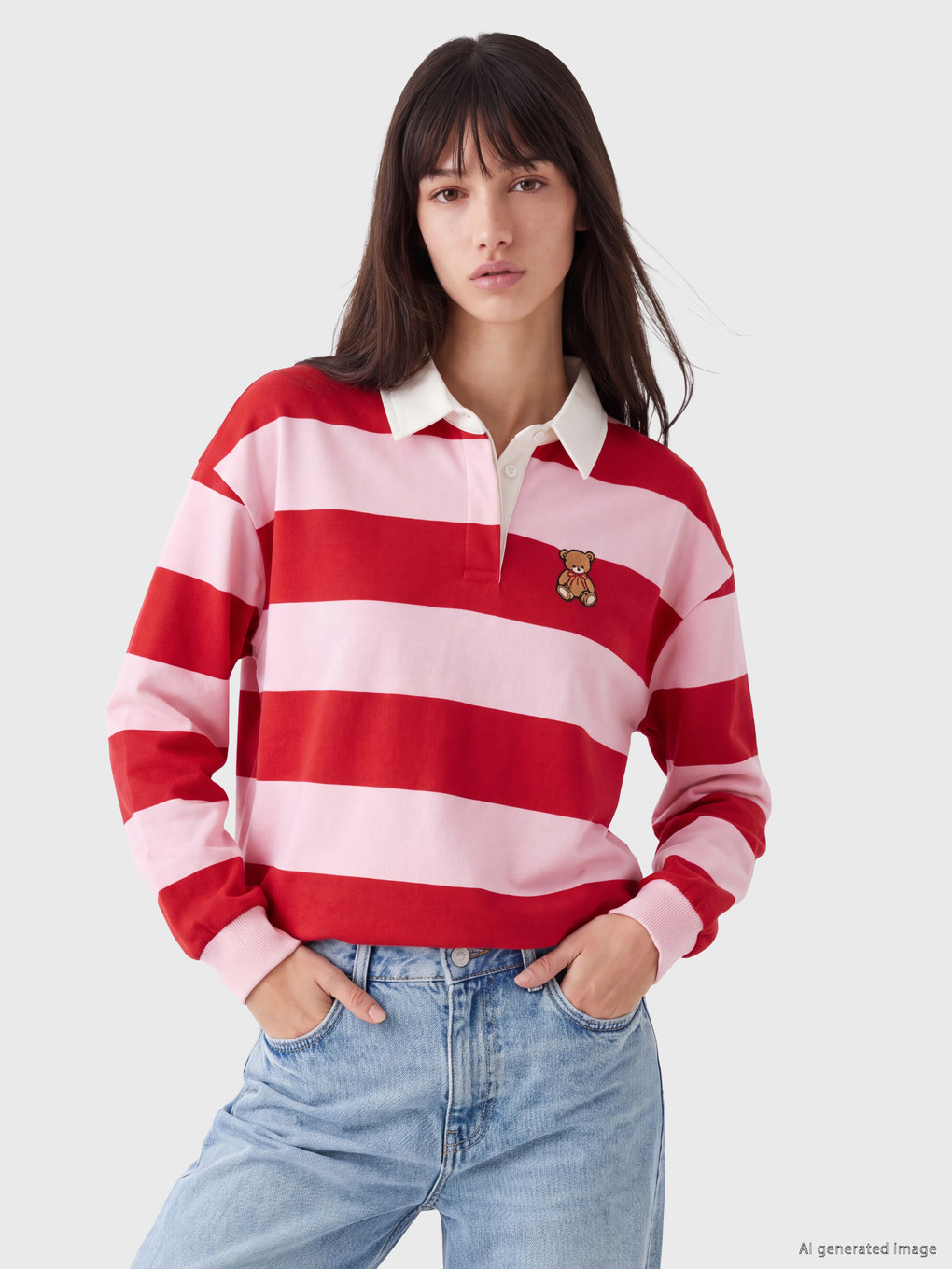 Kırmızı Oversize Kadın Kalın Sweatshirt