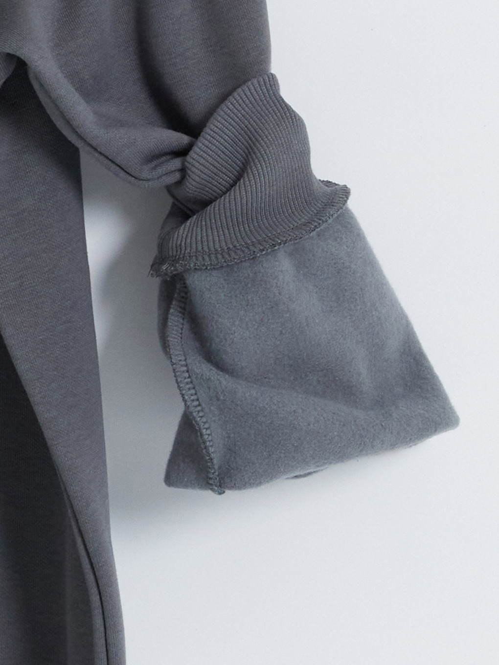 Antrasit Oversize Kadın Kalın Sweatshirt-3