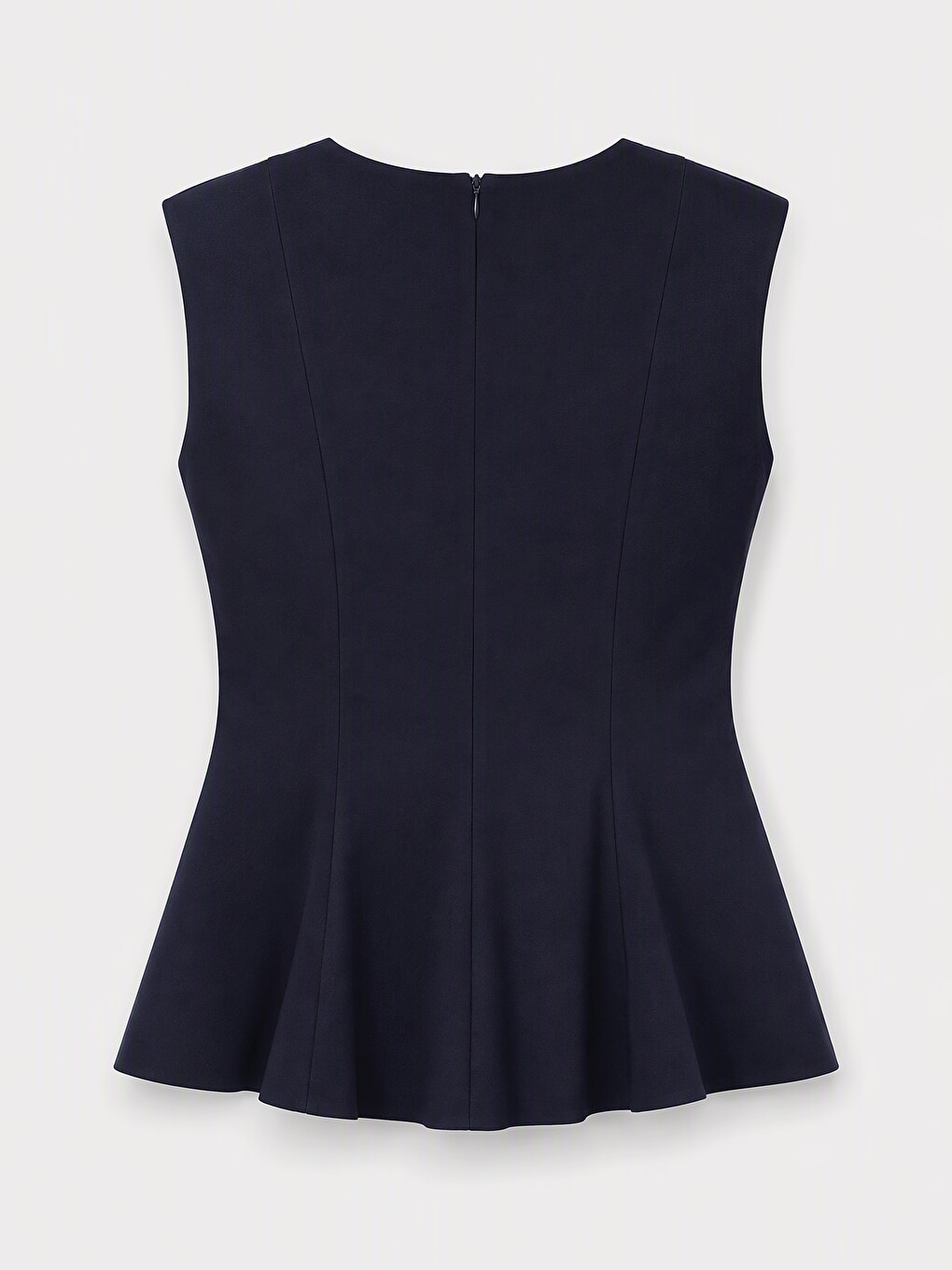 Lacivert Bisiklet Yaka Peplum Bluz-5