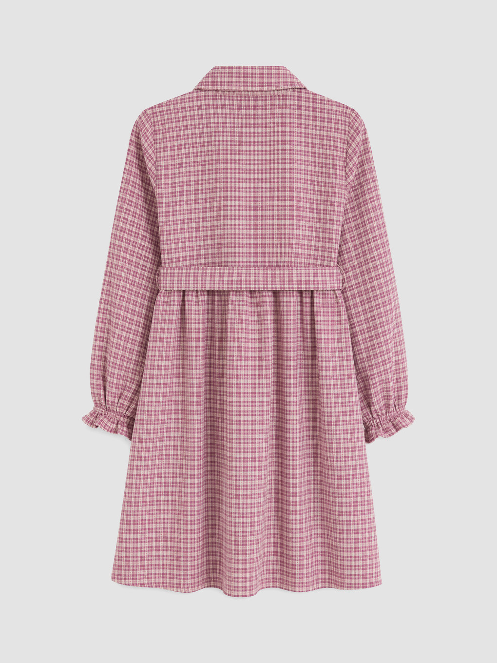 Polo Collar Plaid Girls' Dress-2