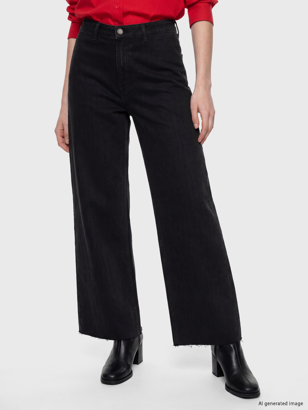 Siyah Petite Wideleg Jean-1