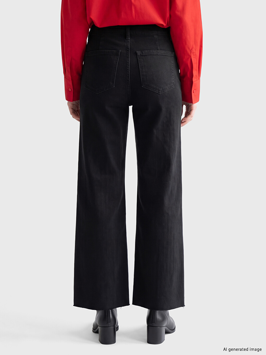 Siyah Petite Wideleg Jean-3