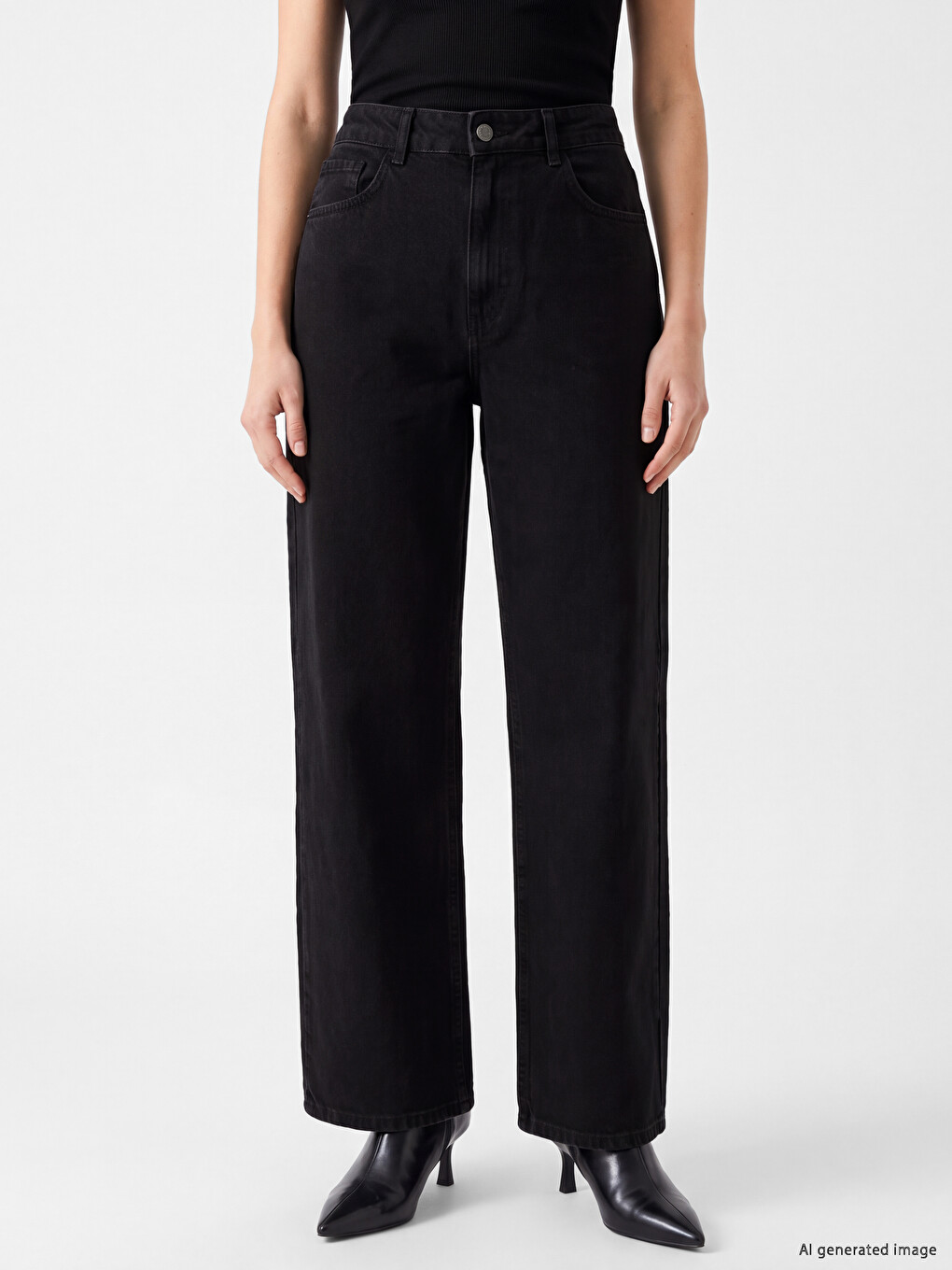 Siyah Cepli Baggy Jean-1
