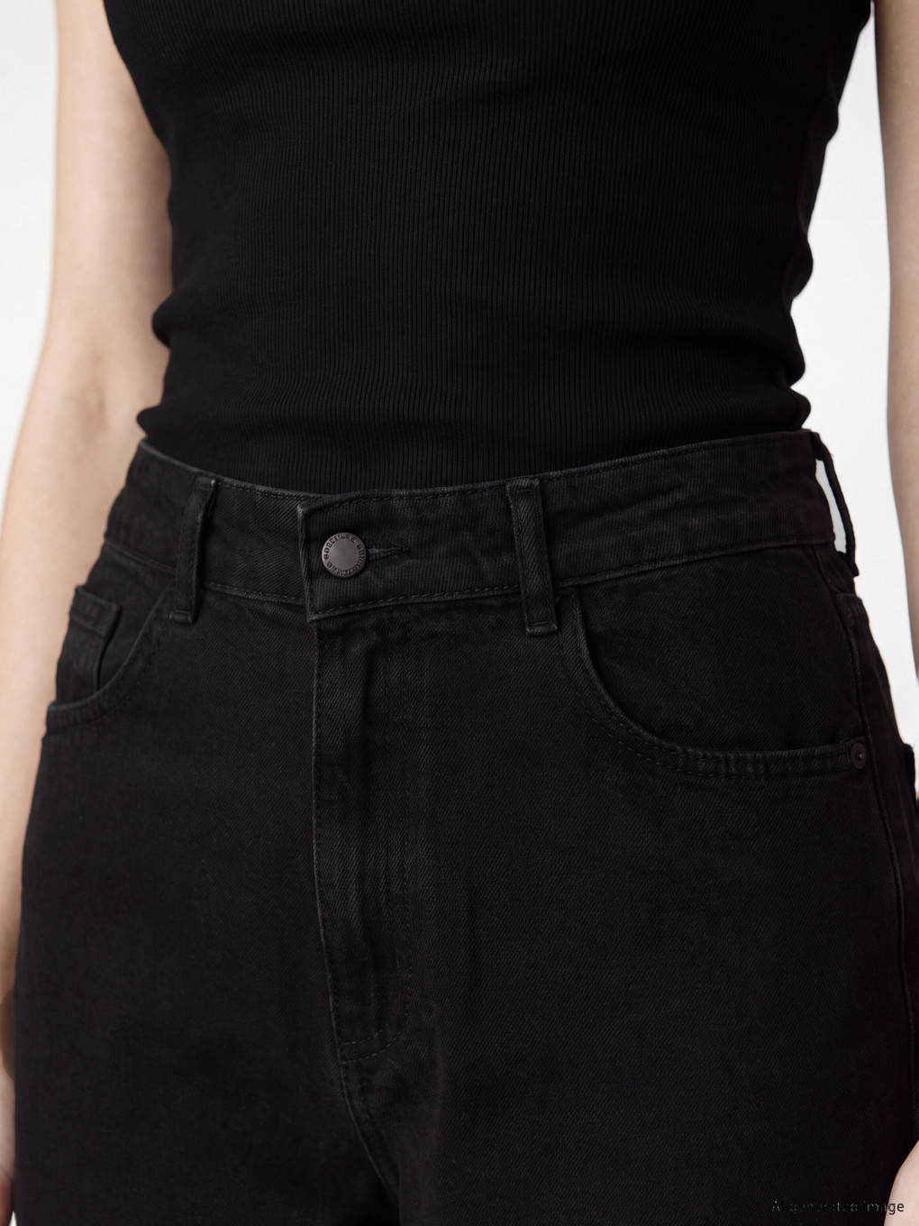 Siyah Cepli Baggy Jean-2