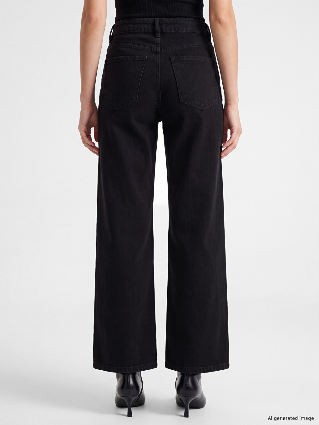Siyah Cepli Baggy Jean-3