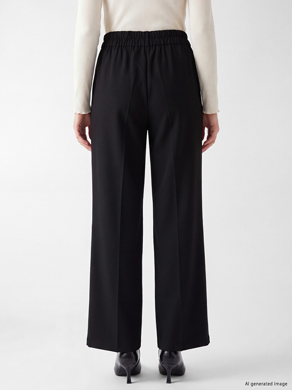 Siyah Regular Fit Kadın Pantolon-3