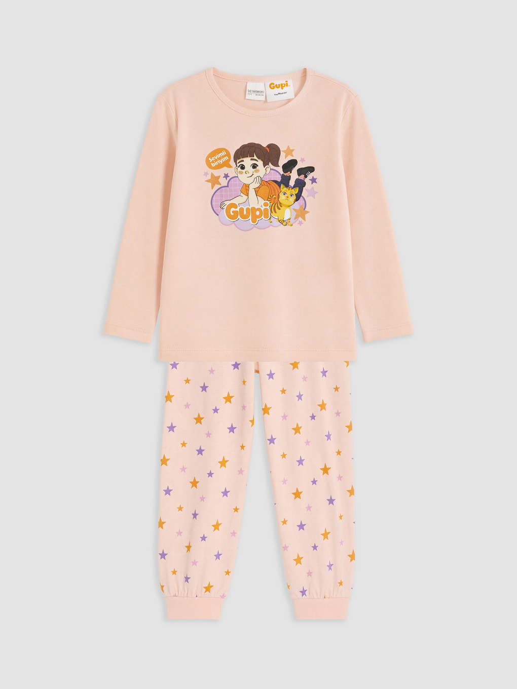 Pembe Gupi Lisanslı Kız Çocuk Pijama