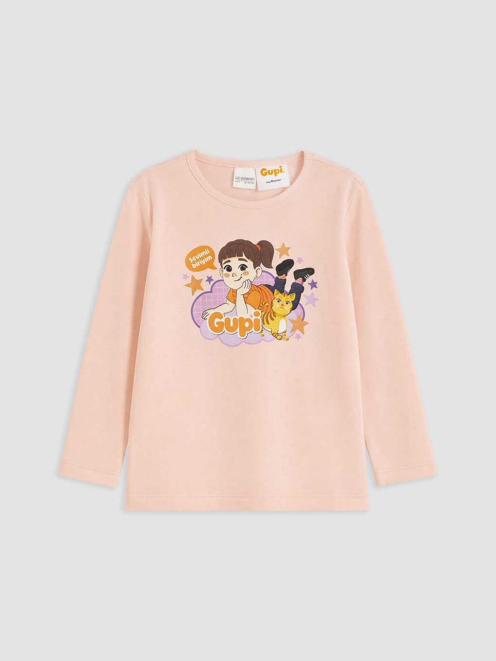 Pembe Gupi Lisanslı Kız Çocuk Pijama-1