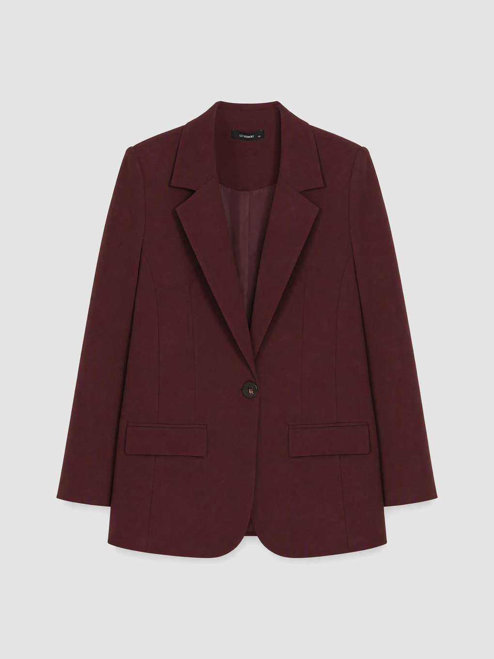 Bordo Büyük Beden Kadın Blazer Ceket