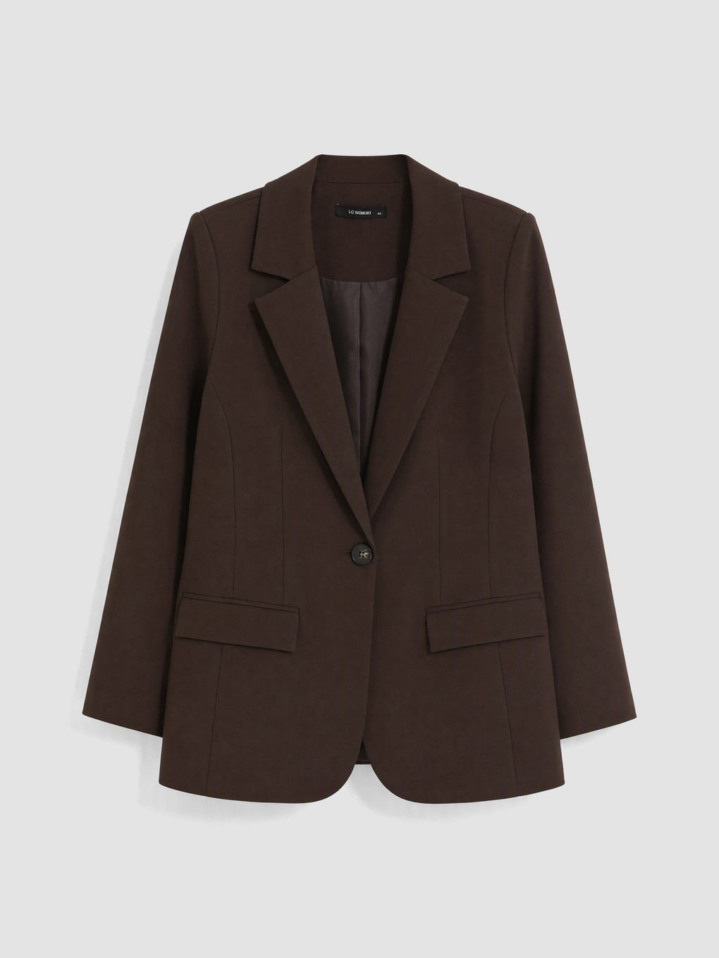 Kahverengi Büyük Beden Kadın Blazer Ceket