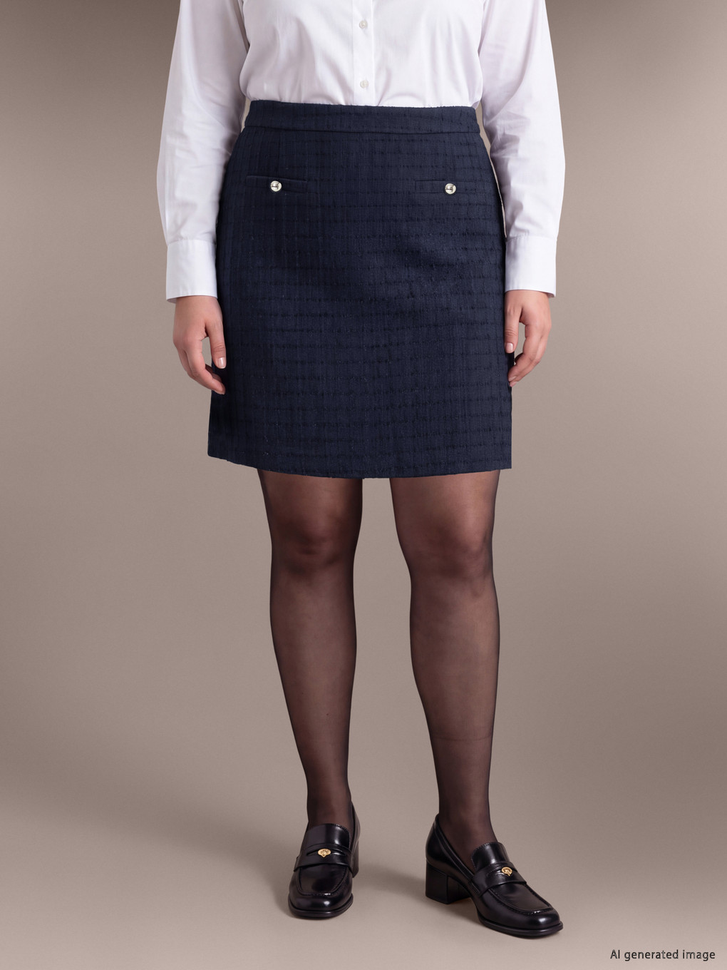 Plus Size Tweed Mini Skirt-1
