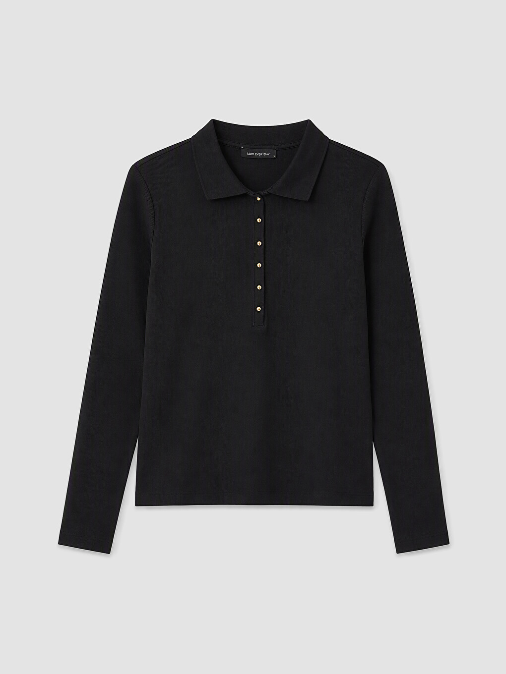 Siyah Polo Yaka Kadın Body