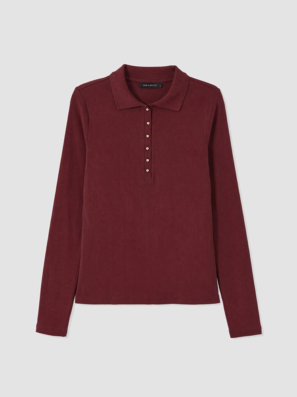 Bordo Polo Yaka Kadın Body