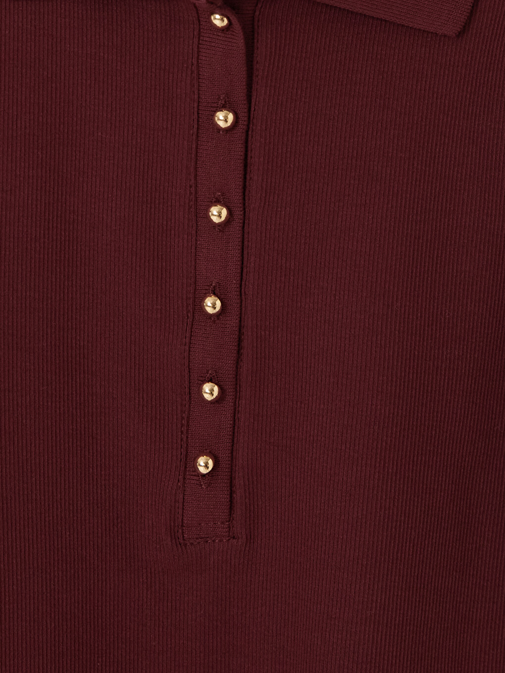 Bordo Polo Yaka Kadın Body-1