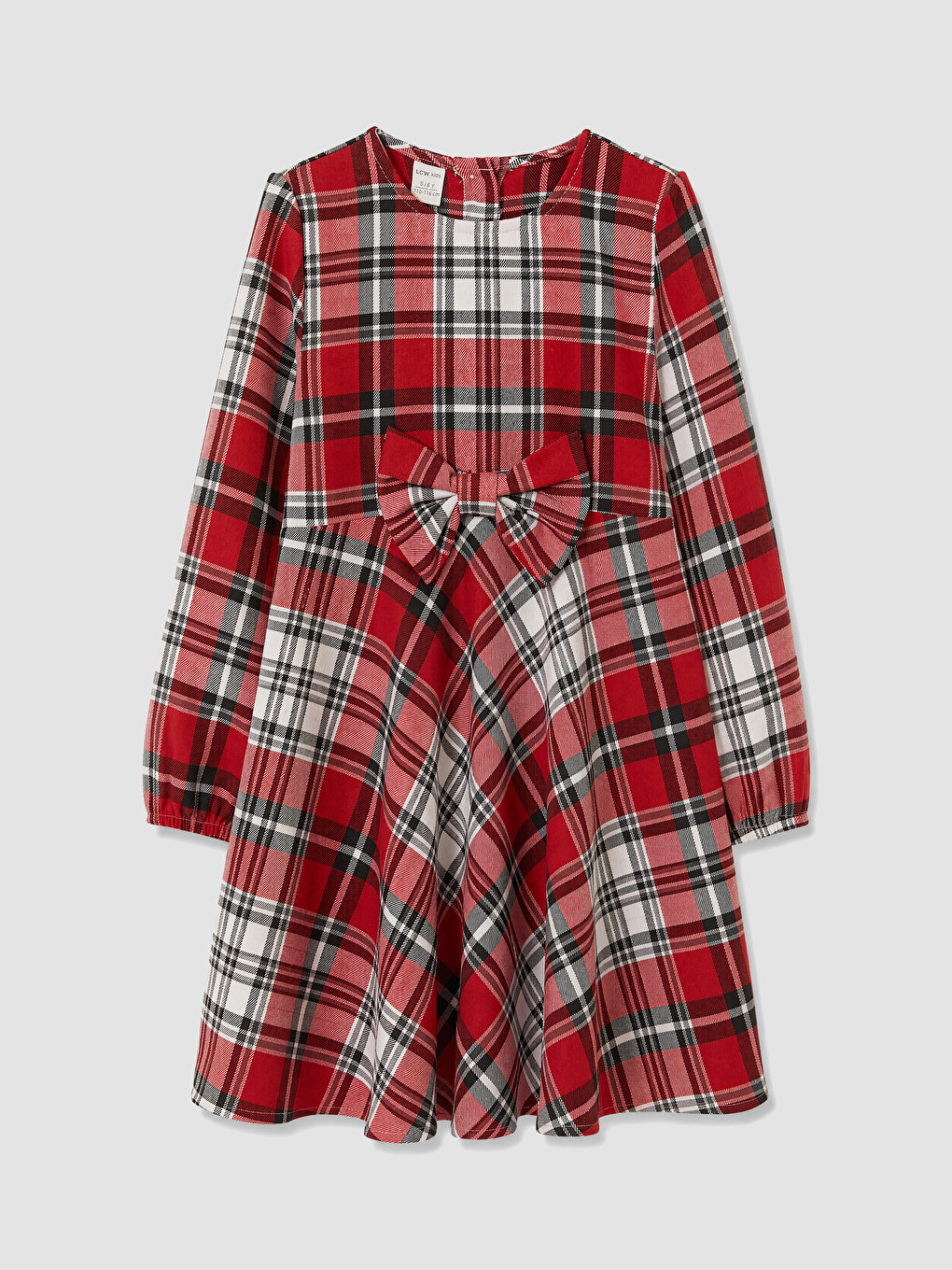 Bowed Plaid Girls' Dress