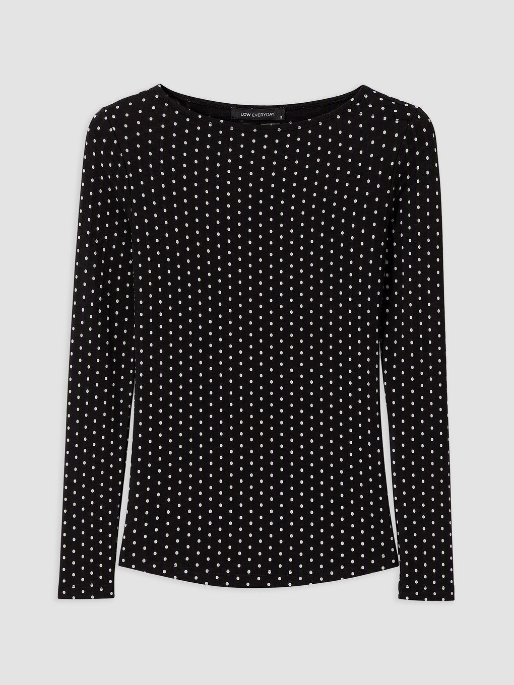 Crew Neck Polka Dot Blouse