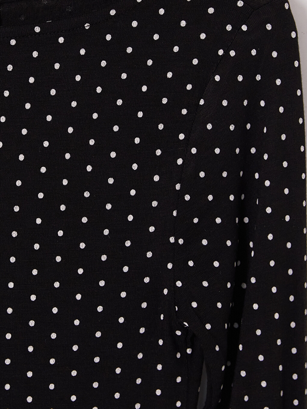 Crew Neck Polka Dot Blouse-2