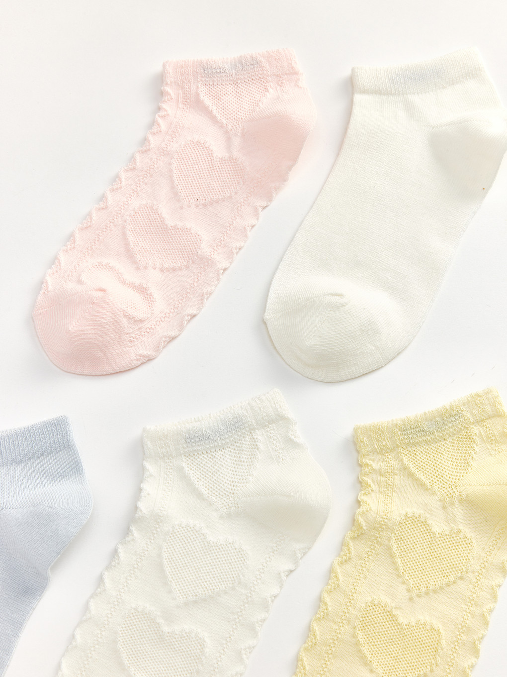 5 Pack Heart Patterned Women's Trainer Socks-1