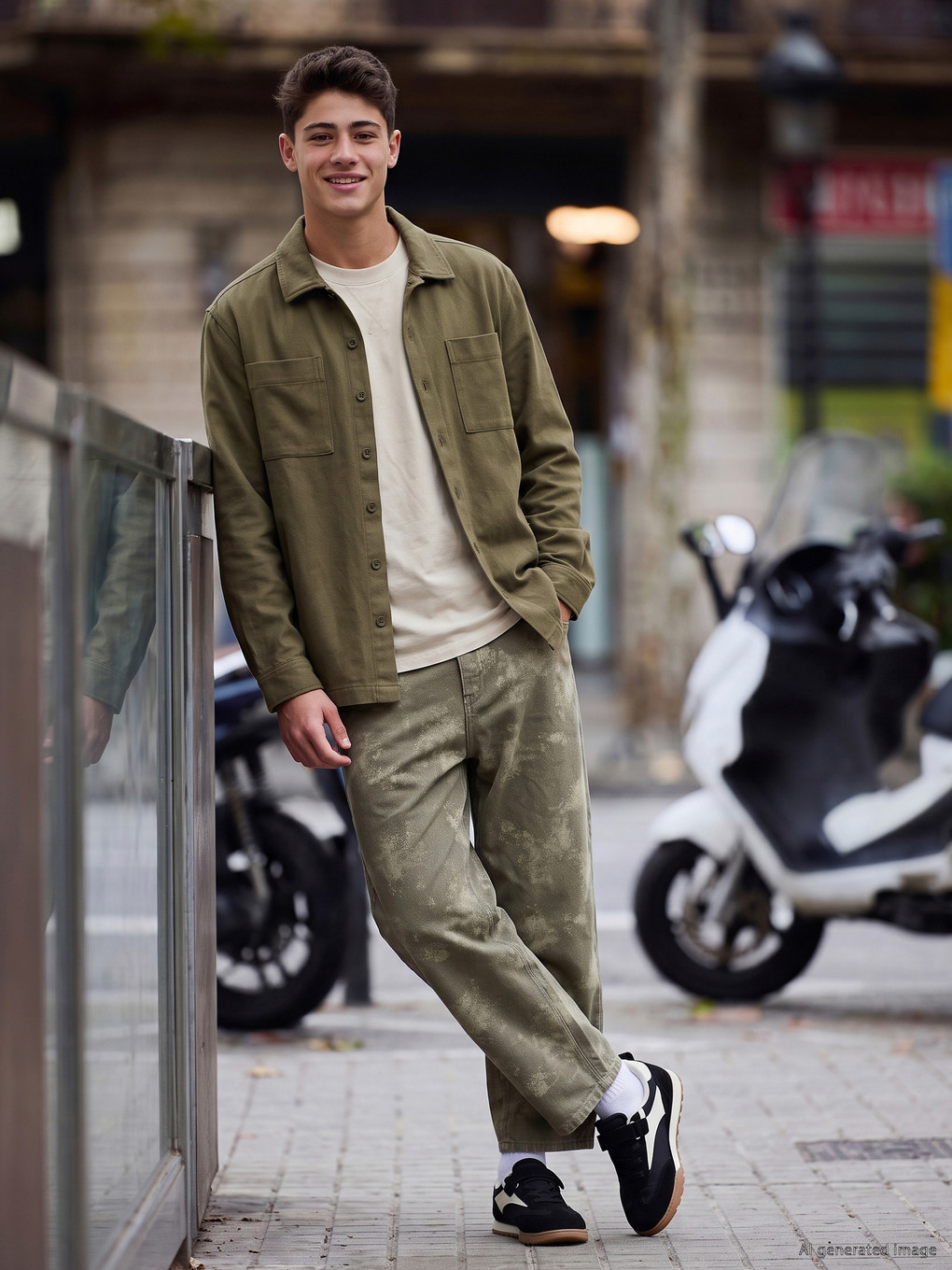 Teenage Boy Khaki Overshirt-1