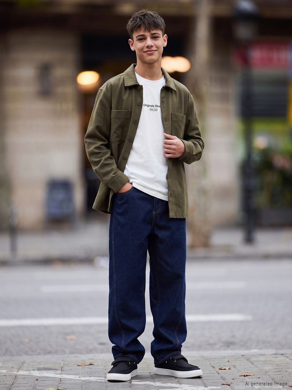 Teenage Boy Khaki Overshirt-1