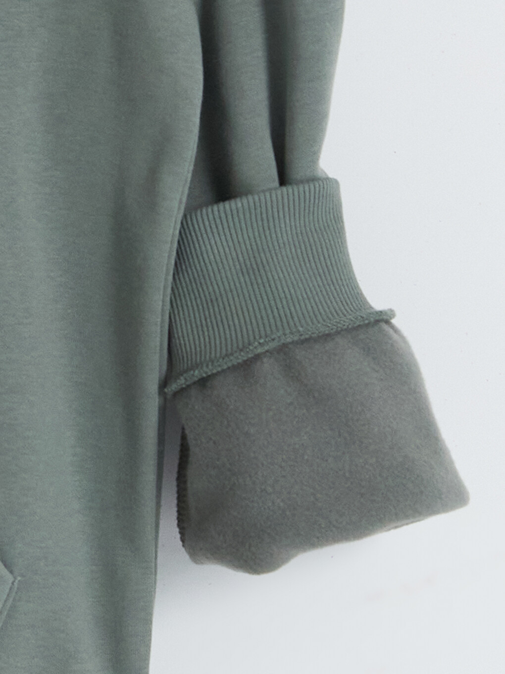 Yeşil Erkek Kalın Hoodie-1