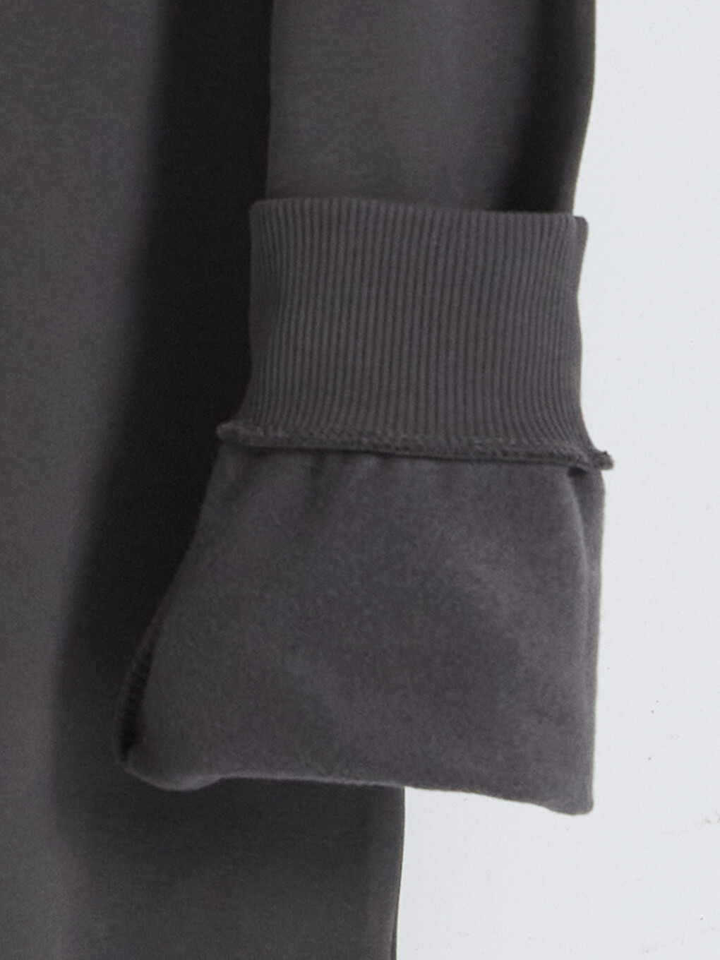 Antrasit Bisiklet Yaka Erkek Kalın Sweatshirt-1