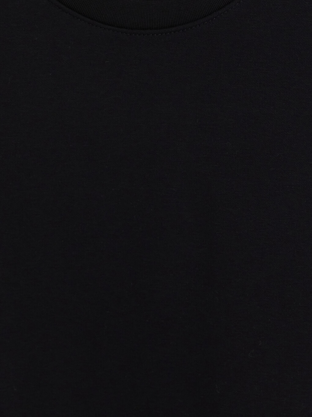 Siyah Bisiklet Yaka Erkek Kalın Sweatshirt-2