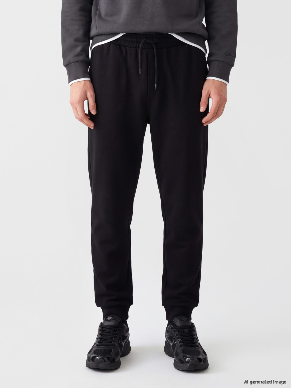 Siyah Regular Fit Erkek Jogger Eşofman Altı-1